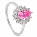 dråpe rosa sølv ring i sølv
