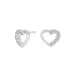 hjerte øredobber i sølv rosa zirkon