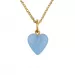 NORDAHL ANDERSEN hjerte halskjede i forgylt sølv blå kalsedon