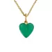 NORDAHL ANDERSEN hjerte halskjede i forgylt sølv grønn kalsedon