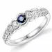 safir diamantring i 14 karat hvitt gull 0,23 ct 0,33 ct