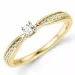 rund diamantring i 14 karat gull 0,14 ct