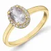 oval kvarts diamantring i 14 karat gull 0,80 ct 0,09 ct