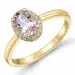 oval morganit diamantring i 14 karat gull 0,83 ct 0,09 ct