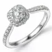 firkantet diamant ring i 14 karat hvitt gull 0,10 ct 0,44 ct