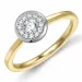 rund diamantring i 14 karat gull og hvitt gull 0,15 ct 0,09 ct