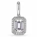 Firkantet morganit diamantanheng i 14 karat hvitt gull 0,78 ct 0,11 ct