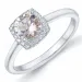 morganit diamantring i 14 karat hvitt gull 0,75 ct 0,10 ct