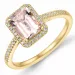 morganit diamantring i 14 karat gull 1,70 ct 0,16 ct