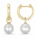 lange 13 mm perle creol i 14 karat gull med diamant