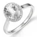 oval kvarts diamantring i 14 karat hvitt gull 2,0  ct 0,12 ct