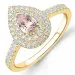 morganit diamantring i 14 karat gull 0,35 ct 0,39 ct