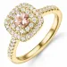 morganit diamantring i 14 karat gull 0,22 ct 0,34 ct