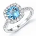 firkantet topas diamantring i 14 karat hvitt gull 1,90 ct 0,44 ct