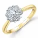 blomst diamant ring i 14 karat gull og hvitt gull 0,20 ct 0,20 ct