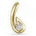 Dråpeformet diamant anheng i 14 karat gull 0,11 ct