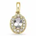 ovalt morganit diamantanheng i 14 karat gull 0,42 ct 0,15 ct