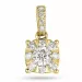 Elegant rundt diamantanheng i 14 karat gull 0,15 ct 0,18 ct