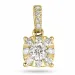 Elegant rundt diamantanheng i 14 karat gull 0,15 ct 0,18 ct