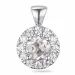 rundt kvarts diamantanheng i 14 karat hvitt gull 0,50 ct 0,22 ct