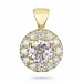 rundt morganit diamantanheng i 14 karat gull 0,43 ct 0,22 ct