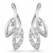 Blad diamant øredobber i 14 karat hvitt gull med diamanter 