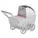 Dåpsgave: barnevogn med hjul som ruller sparebøsse i forkrommet  modell: 152-86986