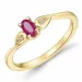 rubin diamantring i 14 karat gull 0,35 ct 0,008 ct