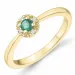 smaragd diamantring i 14 karat gull 0,133 ct 0,02 ct