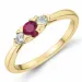 rubin briljantring i 14 karat gull 0,234 ct 0,15 ct