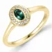 oval smaragd diamantring i 14 karat gull 0,25 ct 0,072 ct