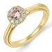 morganit diamantring i 14 karat gull 0,19 ct 0,15 ct