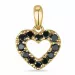 hjerte svart diamant anheng i 14 karat gull 0,206 ct