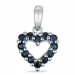 hjerte safir anheng i 14 karat hvitt gull 0,264 ct