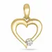 hjerte diamant anheng i 14 karat gull 0,04 ct
