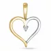 hjerte diamant anheng i 14 karat gull og hvitt gull 0,008 ct