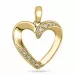 hjerte diamant anheng i 14 karat gull 0,064 ct