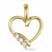 hjerte diamant anheng i 14 karat gull 0,037 ct