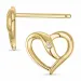 hjerte briljant øredobber i 14 karat gull med diamant 