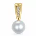 perle diamantanheng i 14 karat gull 0,048 ct