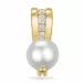 perle diamantanheng i 14 karat gull 0,098 ct