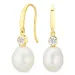 perle øredobber i 9 karat gull med zirkon - Gold Collection
