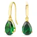 dråpeformede øredobber i 9 karat gull med smaragd og zirkon - Gold Collection