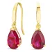 dråpeformede øredobber i 9 karat gull med rubin og zirkon - Gold Collection