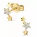 Stjerne ørestikker i 9 karat gull med zirkoner