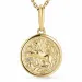 stjernetegn løven halskjede i forgylt sølv med anheng i 9 karat gull - Gold Collection
