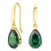 dråpeformede øredobber i 14 karat gull med smaragd og zirkon - Gold Collection
