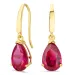 dråpeformede øredobber i 14 karat gull med rubin og zirkon - Gold Collection