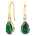 dråpeformede øredobber i 14 karat gull med smaragd og zirkon - Gold Collection