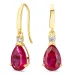 dråpeformede øredobber i 14 karat gull med rubin og zirkon - Gold Collection